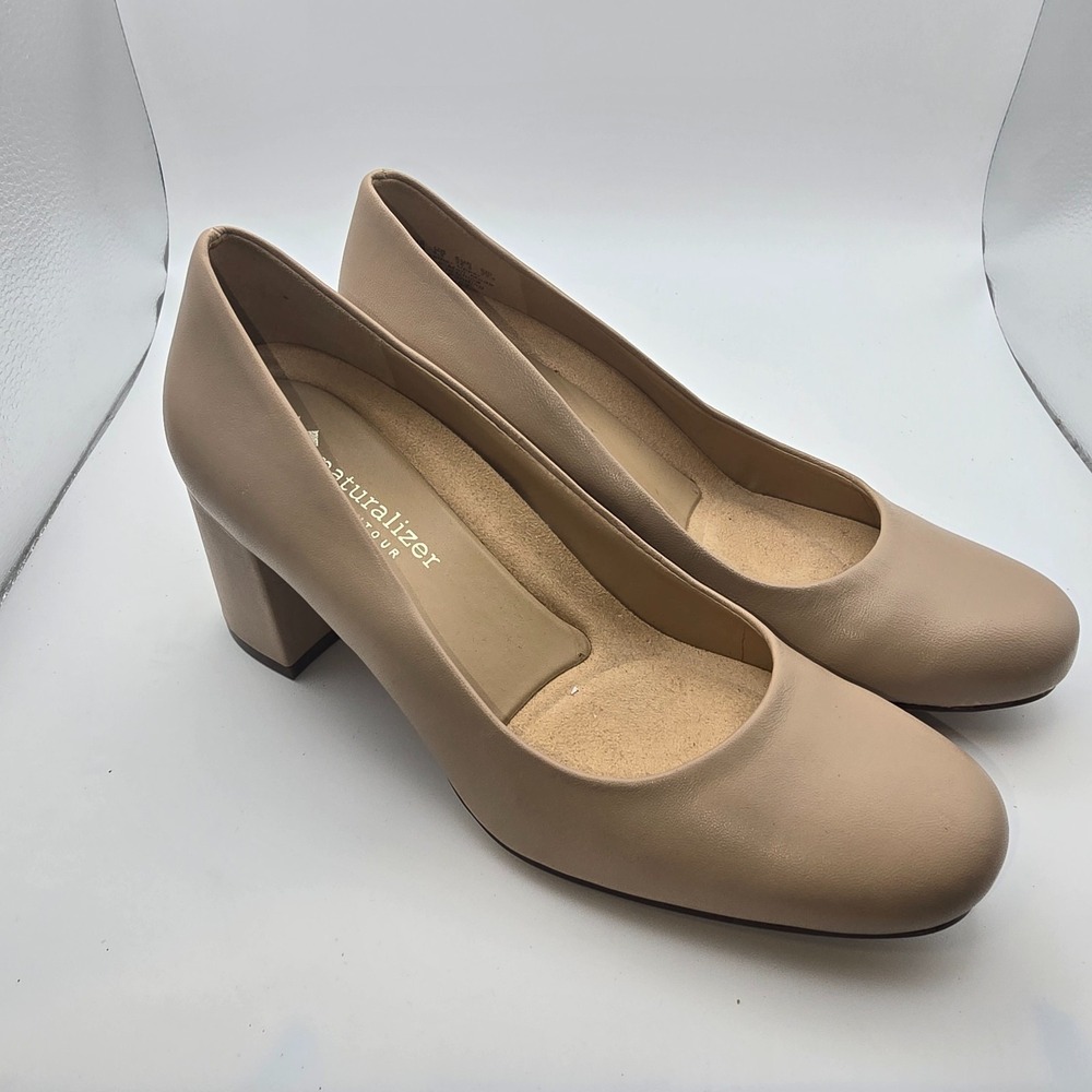 Naturalizer Michelle 6.5 Pumps Beige Leather Comfort Dress Classic Office - Picture 3 of 12